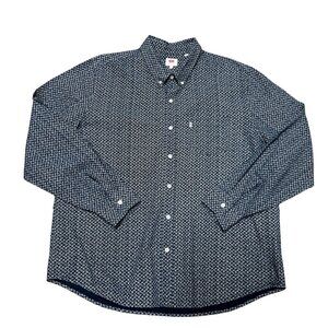 BLUE Levi's BUTTON DOWN SHIRT SZ 2XL LONG SLEEVE SUPER CRISP COTTON MENS